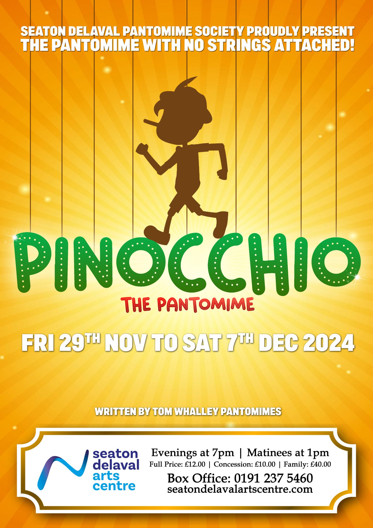 Announcing our 2024 pantomime Pinocchio! Seaton Delaval Arts Centre